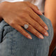 Silver ring - unique Rose Quartz gemstone - loving