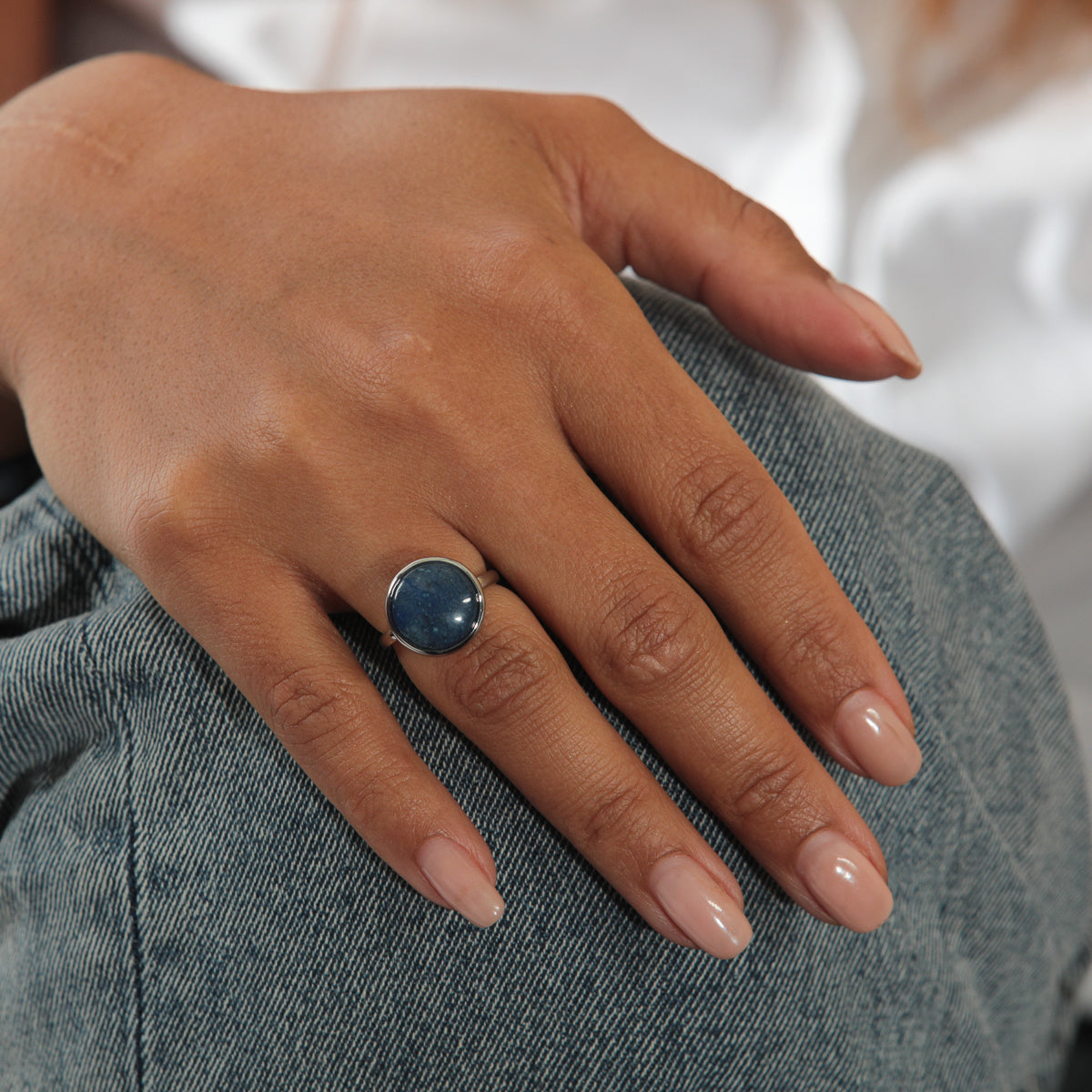 Silver ring - Lapis Lazuli gemstone - Unique touch