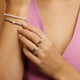 Silver stacking ring - Small pink pearls - Timeless elegance