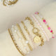 Gouden Armband met Witte Parel Schakels
