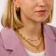Goldene Gliederkette mit schwarzen Perlen - Feines Design