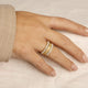 Goldene Ring-Set - Weiße Perlen - Stardust Schiebering