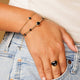 Golden heart ring - Onyx gemstone - Inner strength