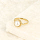Gouden vintage ring - Witte parel - Tijdloze elegantie