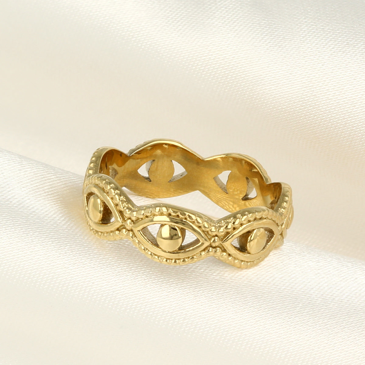 Goldener geflochtener offener Ring - Zeitloser Stil und Eleganz