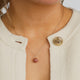 Gouden ketting met Rhodonite edelsteen balletje