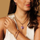 Elastic Amethyst Bracelet with Heart Charm