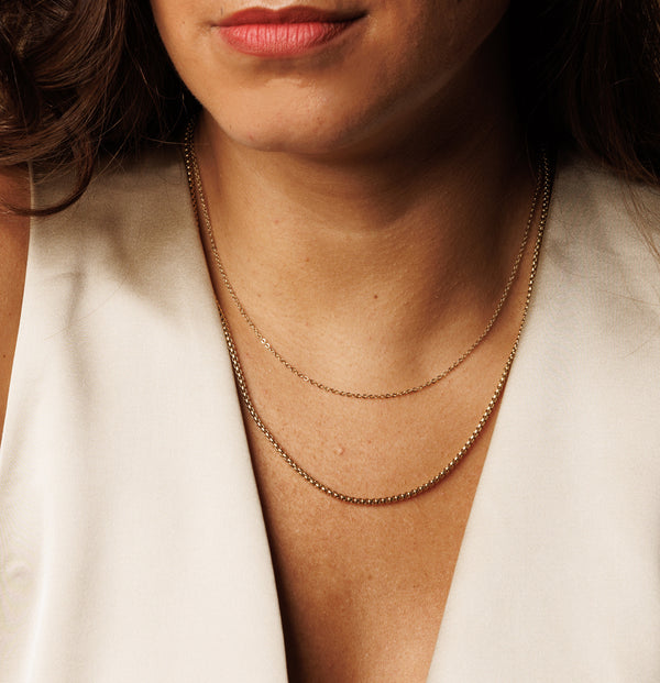 Gouden Schakel Ketting 1mm - Korte Halsketting