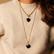 Box ketting 80cm met Onyx Hart