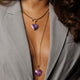 Boxkette 80cm mit Amethyst Herz