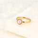 Goldener Ring mit rosa Perle - Gedrehter Rand - Vintage