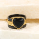 Gouden ringenset met Onyx hart en zwart keramiek. Stijlvol en elegant. Inclusief 1 jaar garantie.