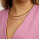 Gouden Schakelketting met Roze Parels
