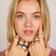 Keramieken ring 3mm - facet geslepen - pastel geel
