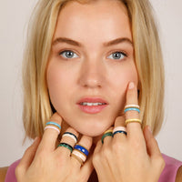 Keramieken ring donkerblauw - facet geslepen - 3mm - My Bendel