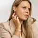 Elegant Gold Earring with 13 mm Pearl