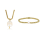 Gouden Ketting & Armband Set met Parels - My Bendel