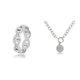 Zilveren set met gevlochten ring en schakelketting met munt. Stijlvol en uniek. Eindig je look met My Bendel.