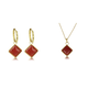 Stijlvolle Gouden Set met Red Aventurine: Nikkelvrij Stainless Steel Elegantie - Ontdek Nu bij My Bendel!
