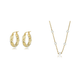 Elegant Gouden Sieradenset: Oorbellen & Ketting met Witte Parels, Nikkelvrij Stainless Steel. Voeg Luxe Toe aan Jouw Stijl - Ontdek Nu bij My Bendel!
