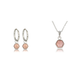 Rhodonite Elegance: Stijlvolle Zilveren Oorbellen en Ketting op Nikkelvrij Staal - Ontdek de Schoonheid! - My Bendel