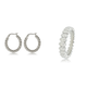 Stijlvolle Zilveren Ribbels & Twist Set: Nikkelvrij Stainless Steel Elegantie - Ontdek Nu bij My Bendel!