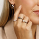 Silver ring - Large black pearl - Timeless beauty