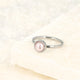 Silberner Ring - rosa Perle - gedrehter Rand - Vintage