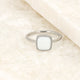 Zilveren zegelring - White Aventurine edelsteen - Chique look