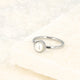 Zilveren ring - Witte parel - Vintage rand