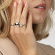 Zilveren ring - Witte parel - Vintage rand