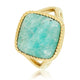Gold signet ring - Amazonite gemstone - emotional balance