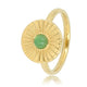 Gouden ring met zonnetje - Green Agate edelsteen