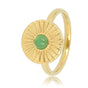 Gouden ring met zonnetje - Green Agate edelsteen