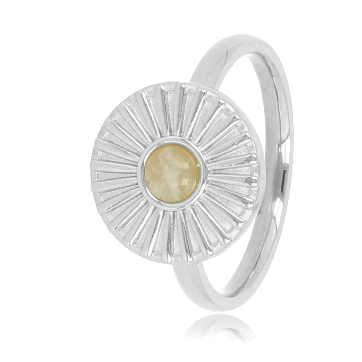 Silberner Ring mit Sonne - Amazonit