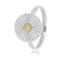Silberner Ring mit Sonne - Amazonit