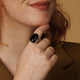 Silberner Statement-Ring - Onyx Edelstein - Innere Kraft
