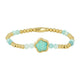 Goldenes Amazonit-Armband mit Blumenanhänger