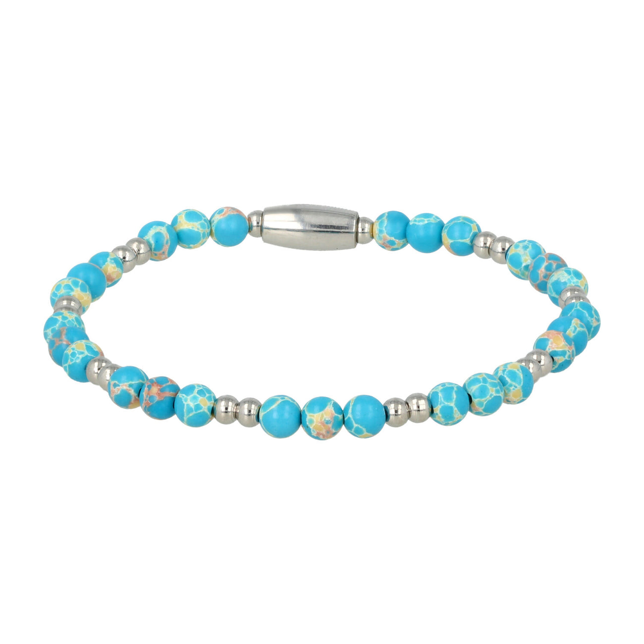Colorful Imperial Jasper Bracelet stainless steel