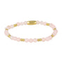 Gouden Elastische Armband met Rose Quartz Edelsteen