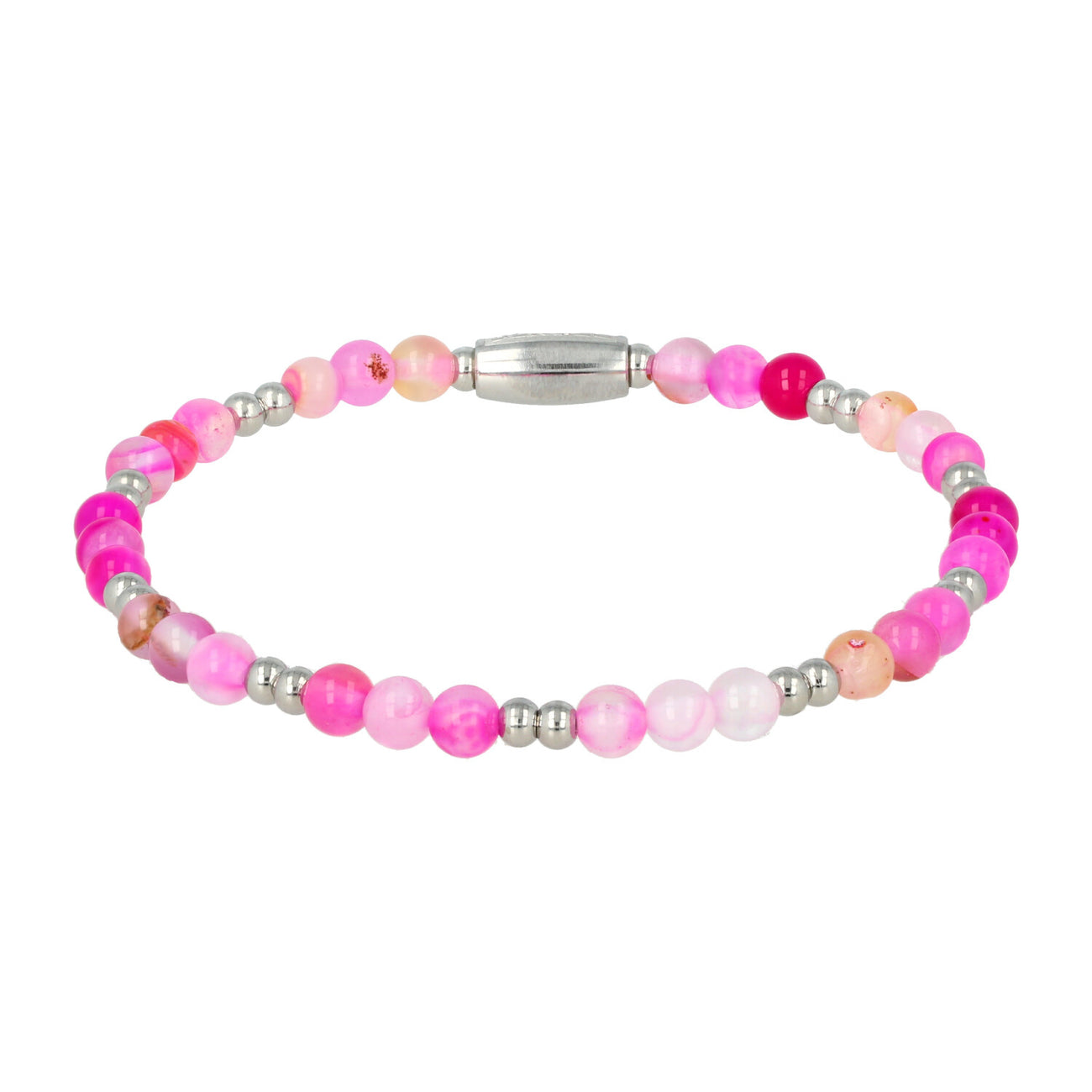Elastic Bracelet Rose Stripe Agate Gemstone
