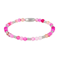 Elastic Bracelet Rose Stripe Agate Gemstone