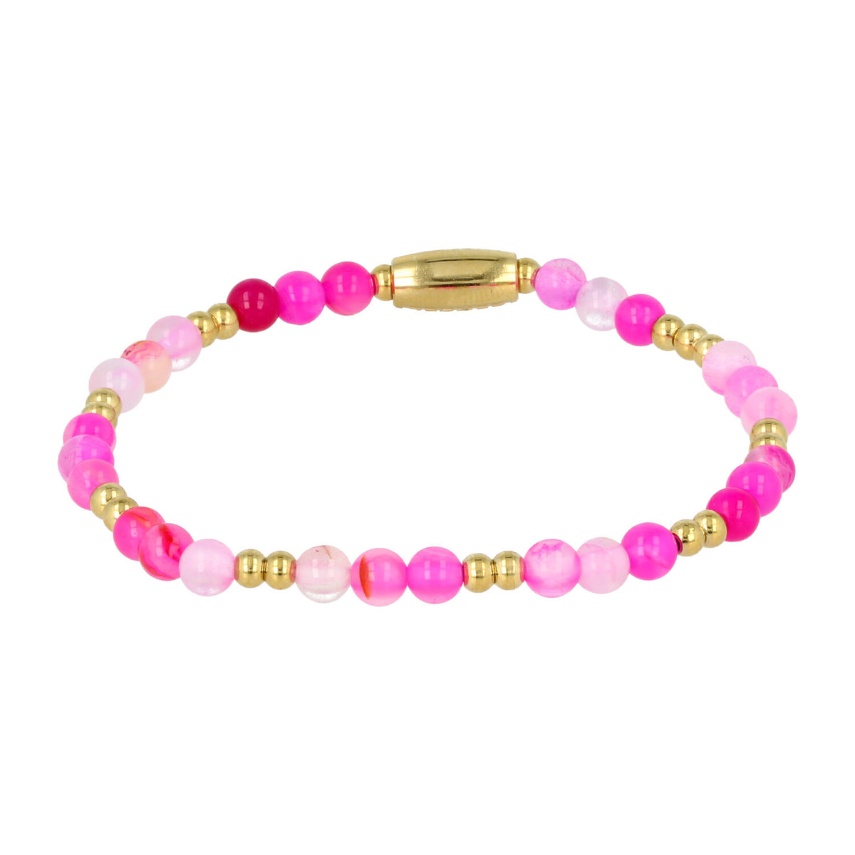 Goldenes Armband mit Rosenstreifen-Achat Edelstein