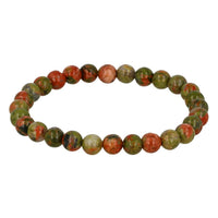 Unakite Gemstone Bracelet - 6mm Beads