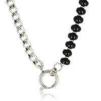 Silberne Gliederkette mit Onyx Edelsteinen