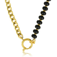 Goldene Gliederkette mit Onyx-Edelsteinen - Einzigartiges Design