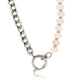 Zilveren Schakelketting met Rose Quartz Edelstenen