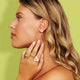 Pink Epoxy Flower Stud Earring in Gold