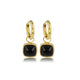 Classic Gold Earrings with Onyx Pendant