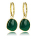 Golden Earring with Unique Green Agate Pendant